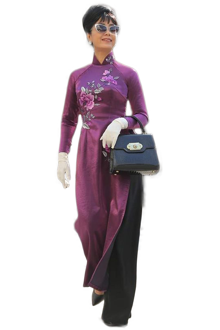 high collared ao dai